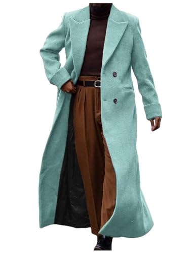 ジャケット・アウター MAXI-LENGTH DOUBLE BREASTED COAT Amazon.com: Women's Swing Double Breasted Coat Wool Blends
